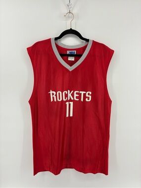 NBA Rockets Yao #11 Red Basketball Jersey with Gray Trim Fandom Sporty
